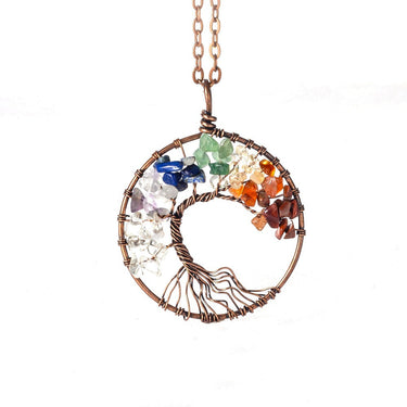 7 Chakra Crushed Stone Necklace